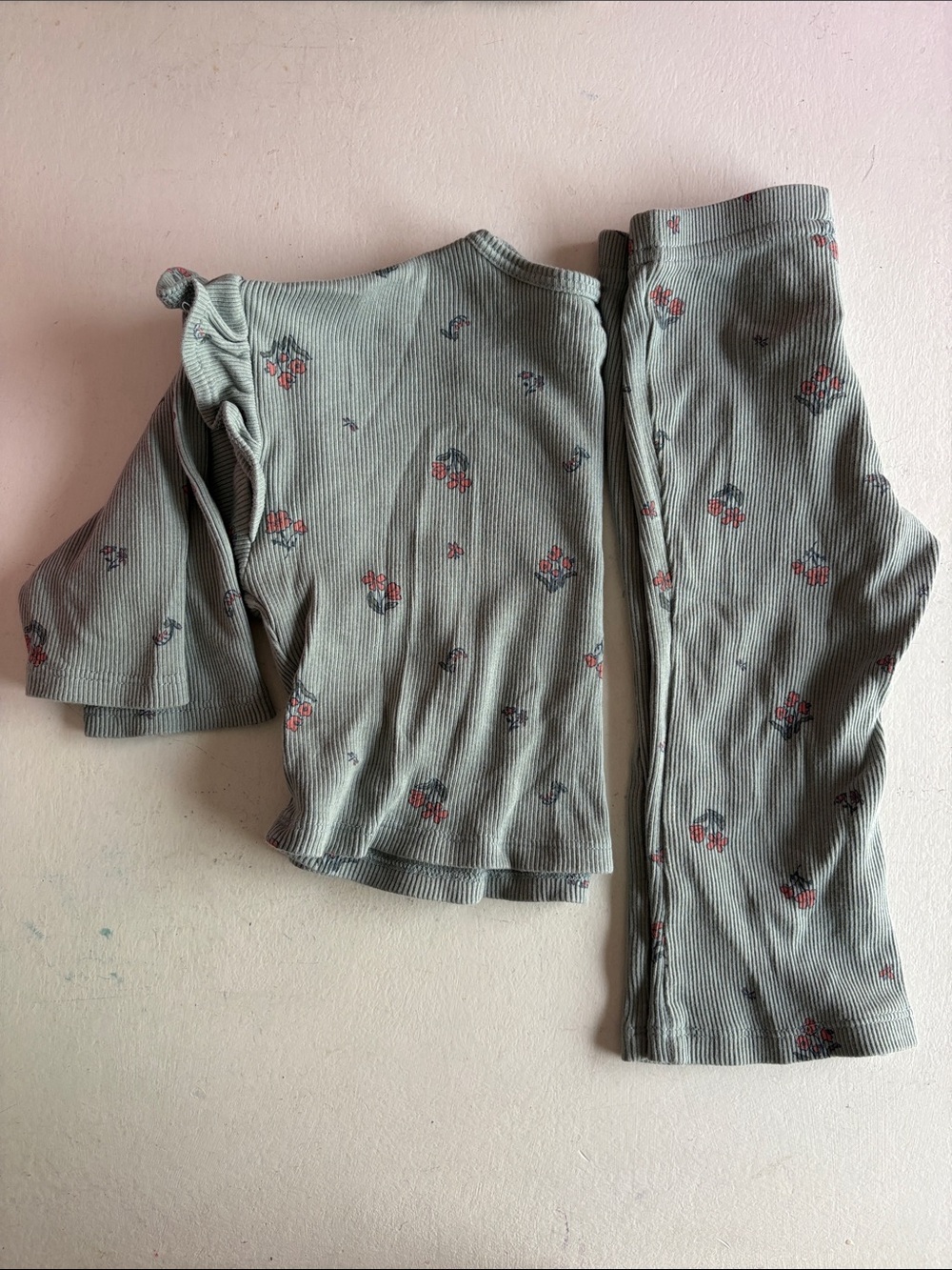 Carter's Sage Green Floral Ruffle Matching Set - Picture 7 of 7